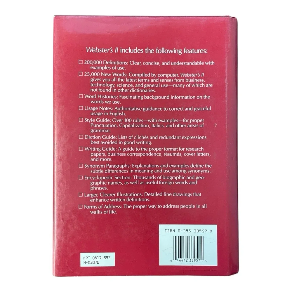Webster's II New‎ Riverside University Dictionary Hardcover